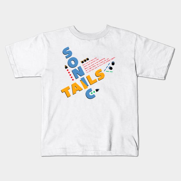 Sonic & Tails (Sonic the Hedgehog 2) Japanese Design Kids T-Shirt by Good Shirts Good Store Good Times